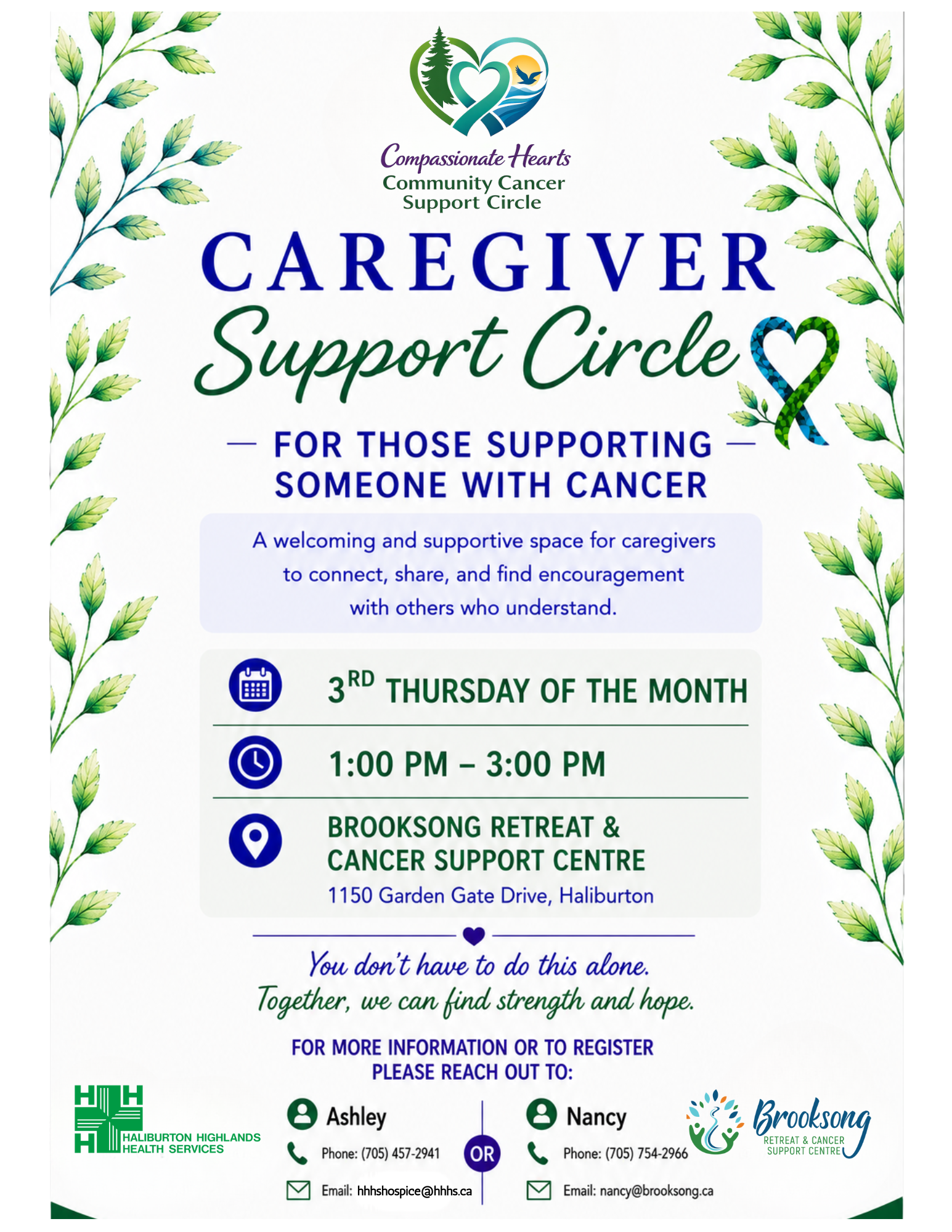 Compassionate Hearts Caregiver Support Flyer
